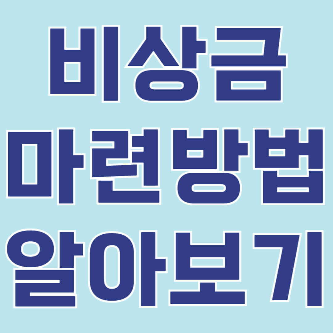 비상금 마련방법 알아보기 관리팁