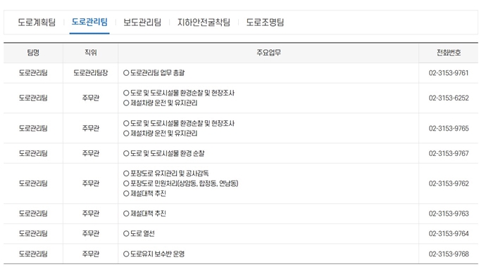 마포구 포트홀 사고 보상 담당