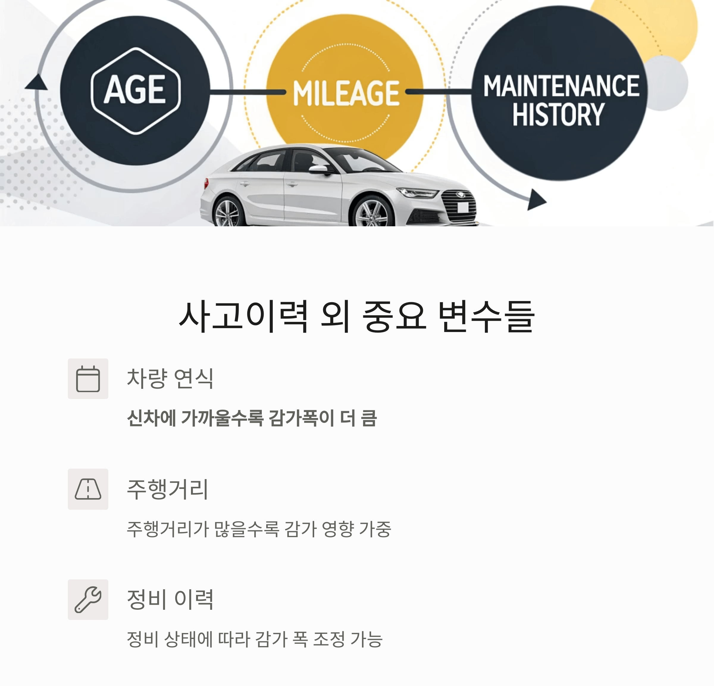 사고이력 외에도 중요한 변수