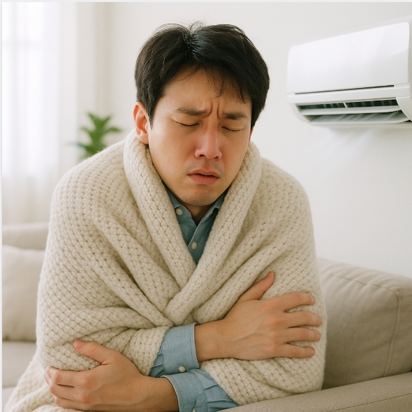 냉방병에 걸린 사람 사진