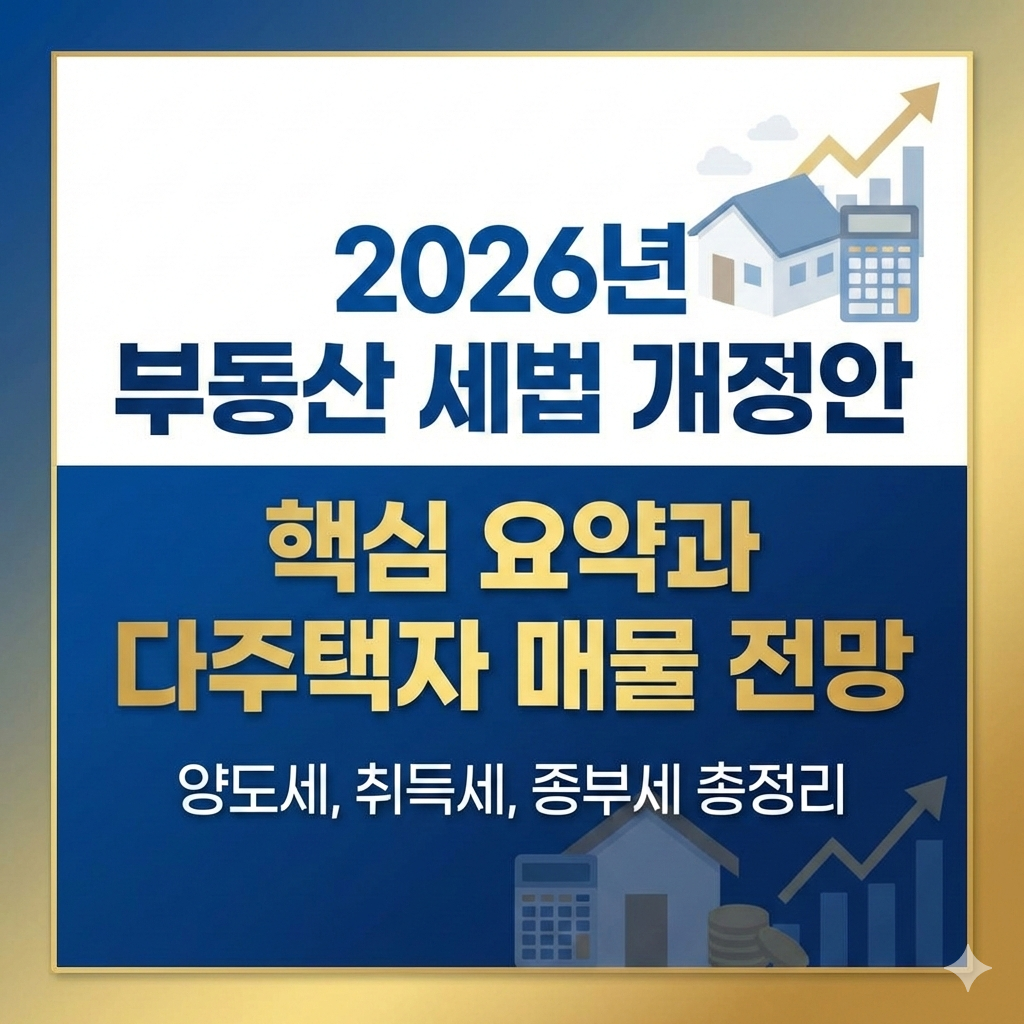2026년 부동산 세법 개정안 5월 양도세 취득세 종부세 총정리