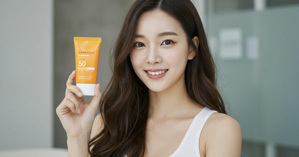 선크림 여자 이미지