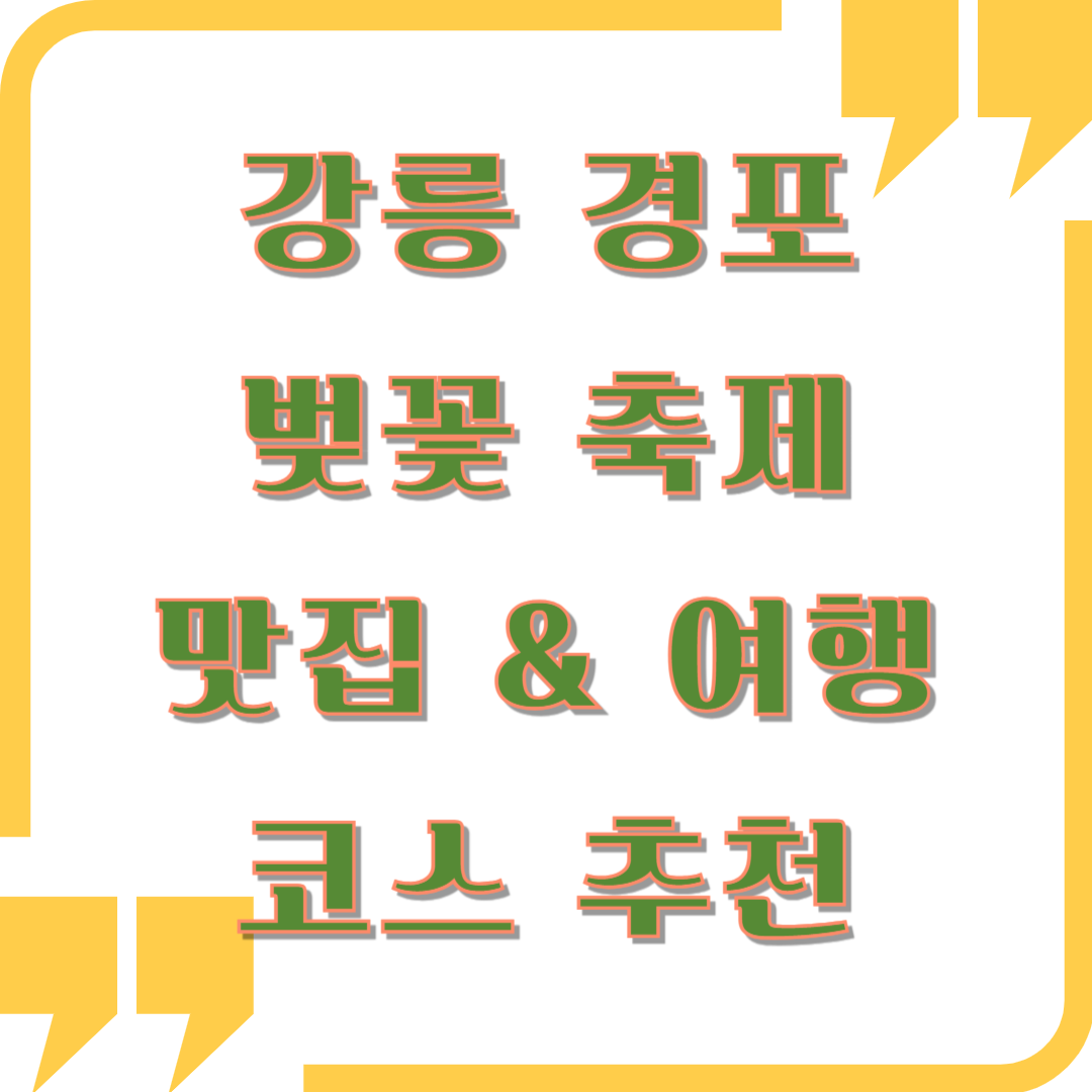 강릉 경포 벚꽃 축제