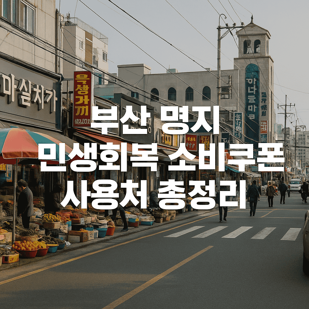 부산 명지 민생회복 소비쿠폰 사용처 총정리