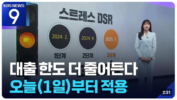 스트레스 DSR 뉴스 보도 사진입니다.