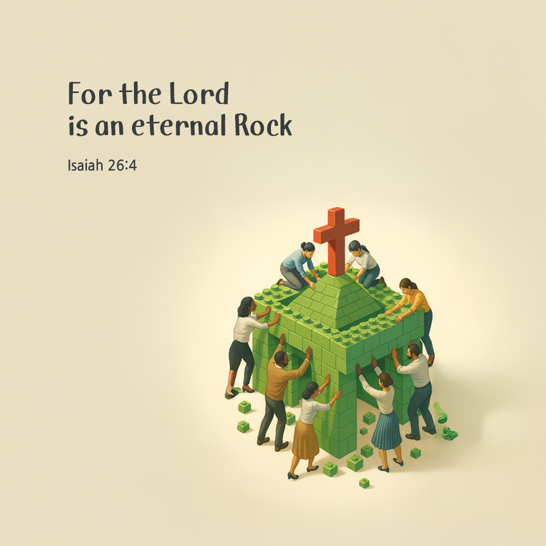 For the Lord is an eternal Rock. (Isaiah 26:4) by pieonane Daily Bible quote image