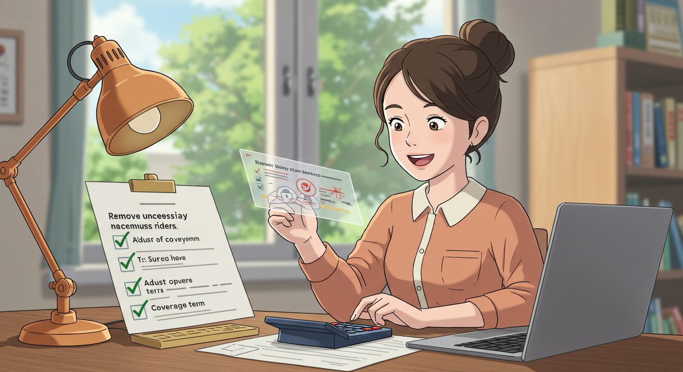 암보험 보험료 절약 팁을 계산하는 여성