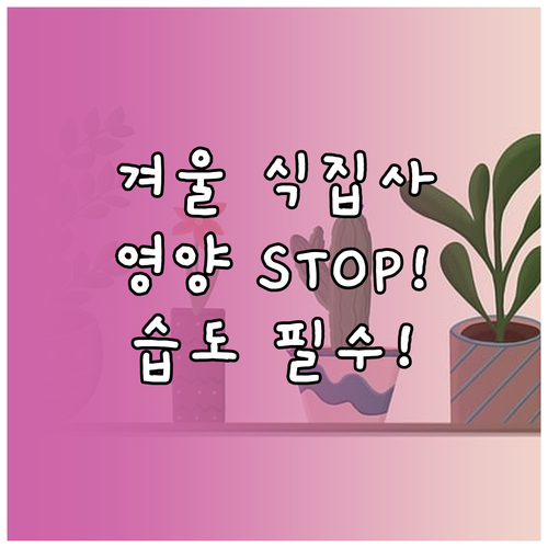 영양은 줄이고 습도는 높여야 하는 겨..