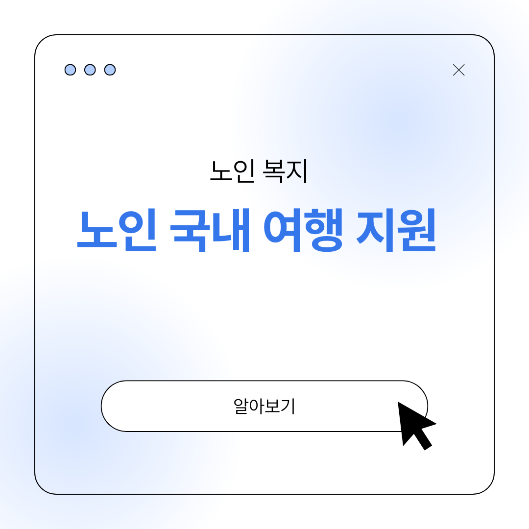 노인 국내 여행 지원