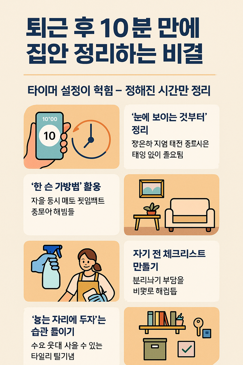 퇴근 후 10분 만에 집안 정리하는 비결