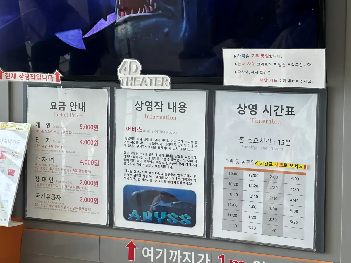 국립해양박물관-영도-4D-상영관-시간표-가격