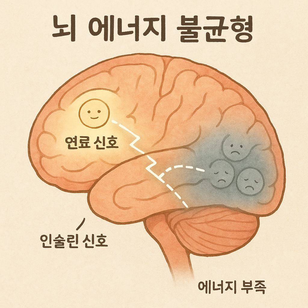 “인슐린 신호 장애로 뇌 에너지 활용이 흐트러지는 과정”