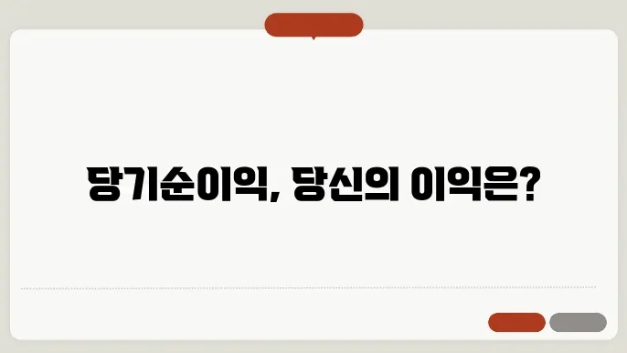 당기순이익의 활용과 분석