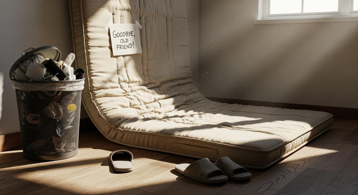 바닥매트리스 버리기