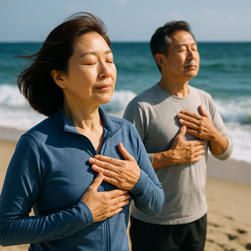 강릉 중년 해양치유 건강법 (바닷바람, 호흡, 힐링)