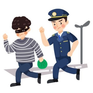 경찰이-도둑을-쫓고있는-일러스트