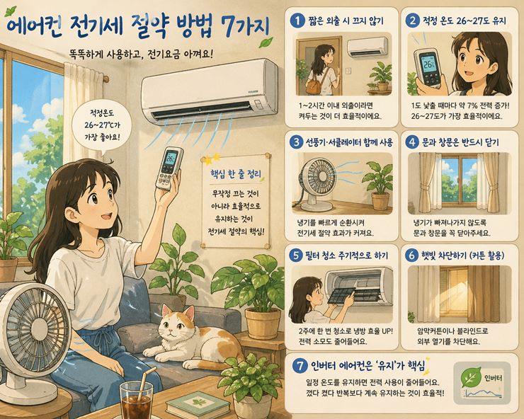 에어컨 전기세 절약 방법 7가지