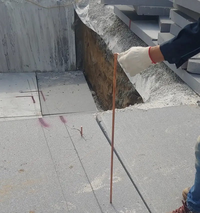 접지봉 설치 모습