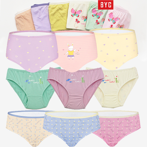 여아팬티 주니어속옷 여아드로즈 초등 BYC순면팬티 70호-100호