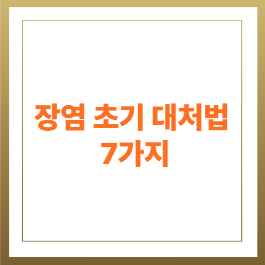 장염 초기 대처법 7가지