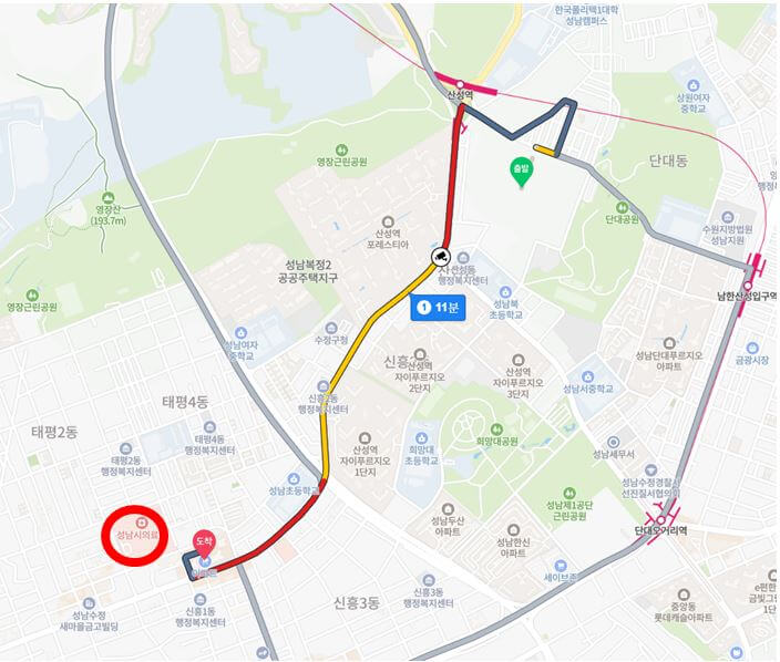 산성역헤리스톤 기타 입지