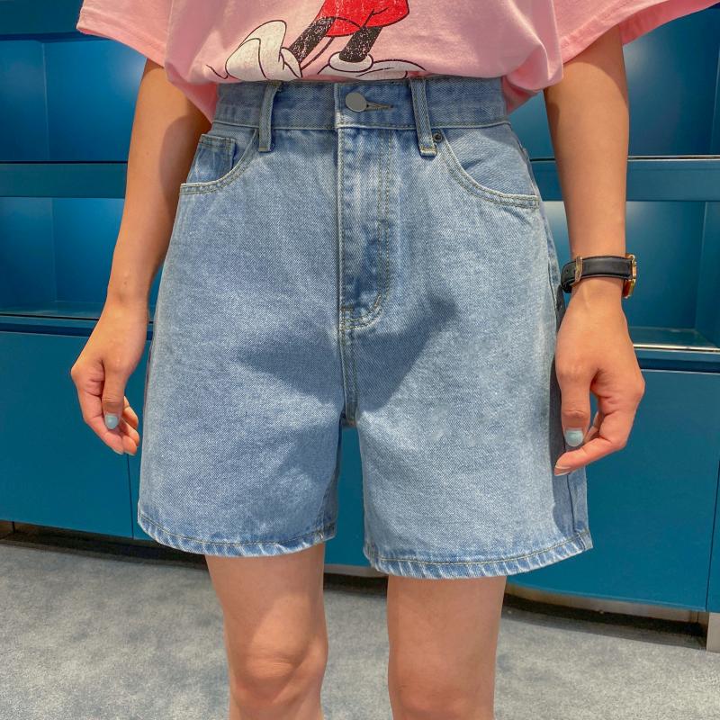 리틀마켓 하이웨스트 연청 진청 버뮤다 4부 청 반바지 S PF22B0