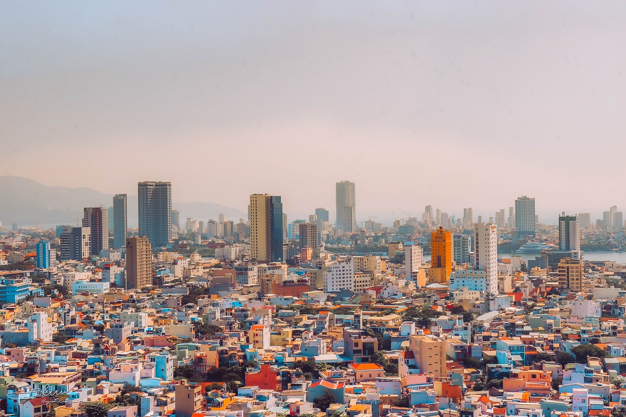 아시아 다낭 도시 뷰 상단 사진