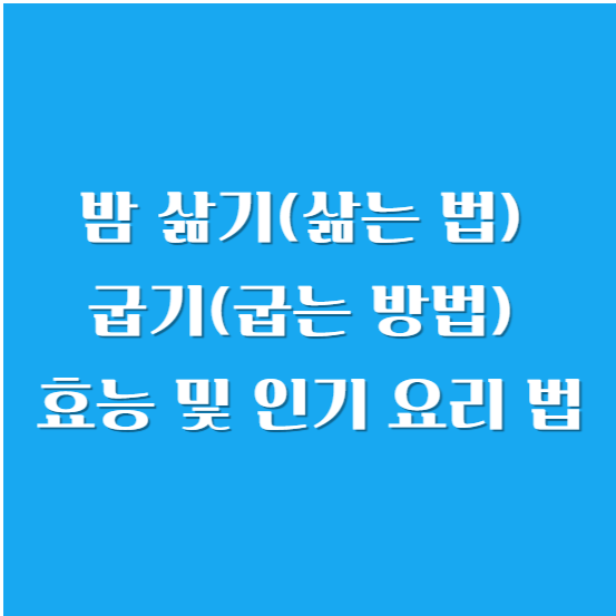 밤 삶기(삶는 법), 굽기(굽는 방법) 효능 및 인기 요리 법