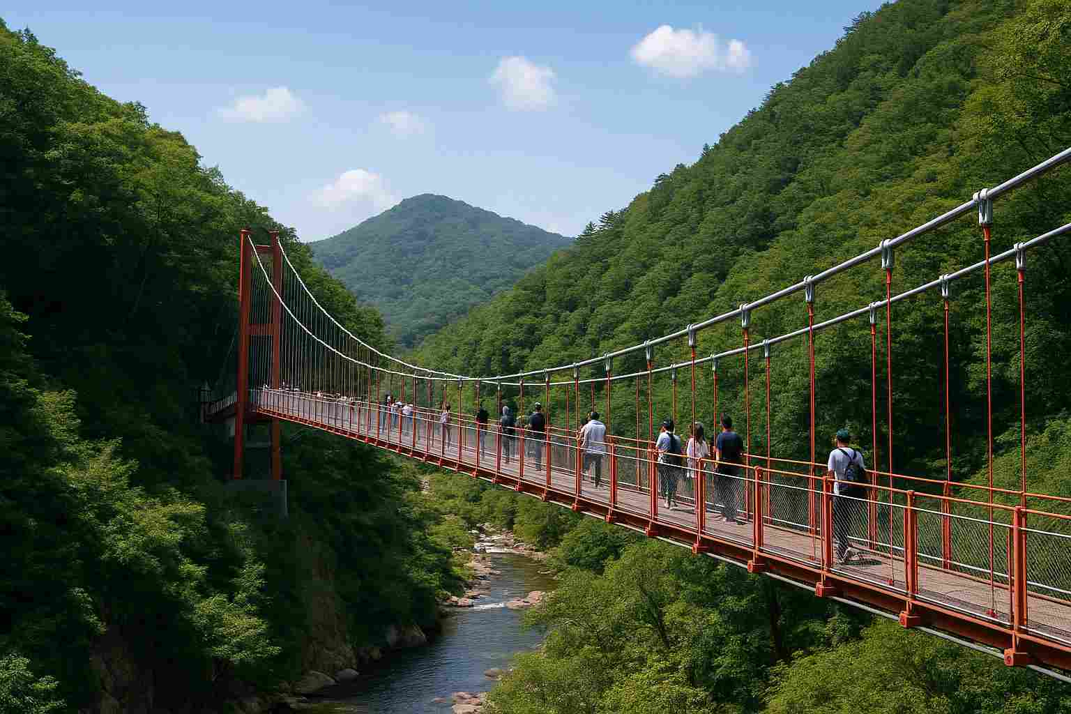 경기 파주의 감악산 출렁다리