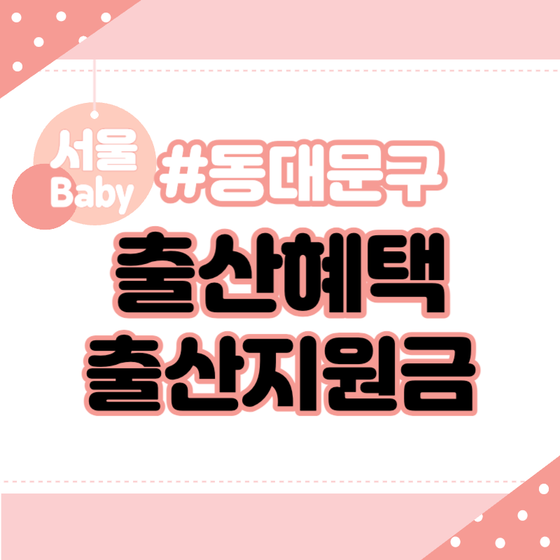 서울 동대문구 출산혜택 출산지원금