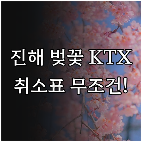 진해 벚꽃 여행 KTX 예매 시간 및..