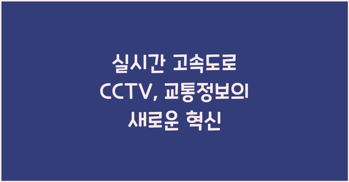 실시간 고속도로 cctv