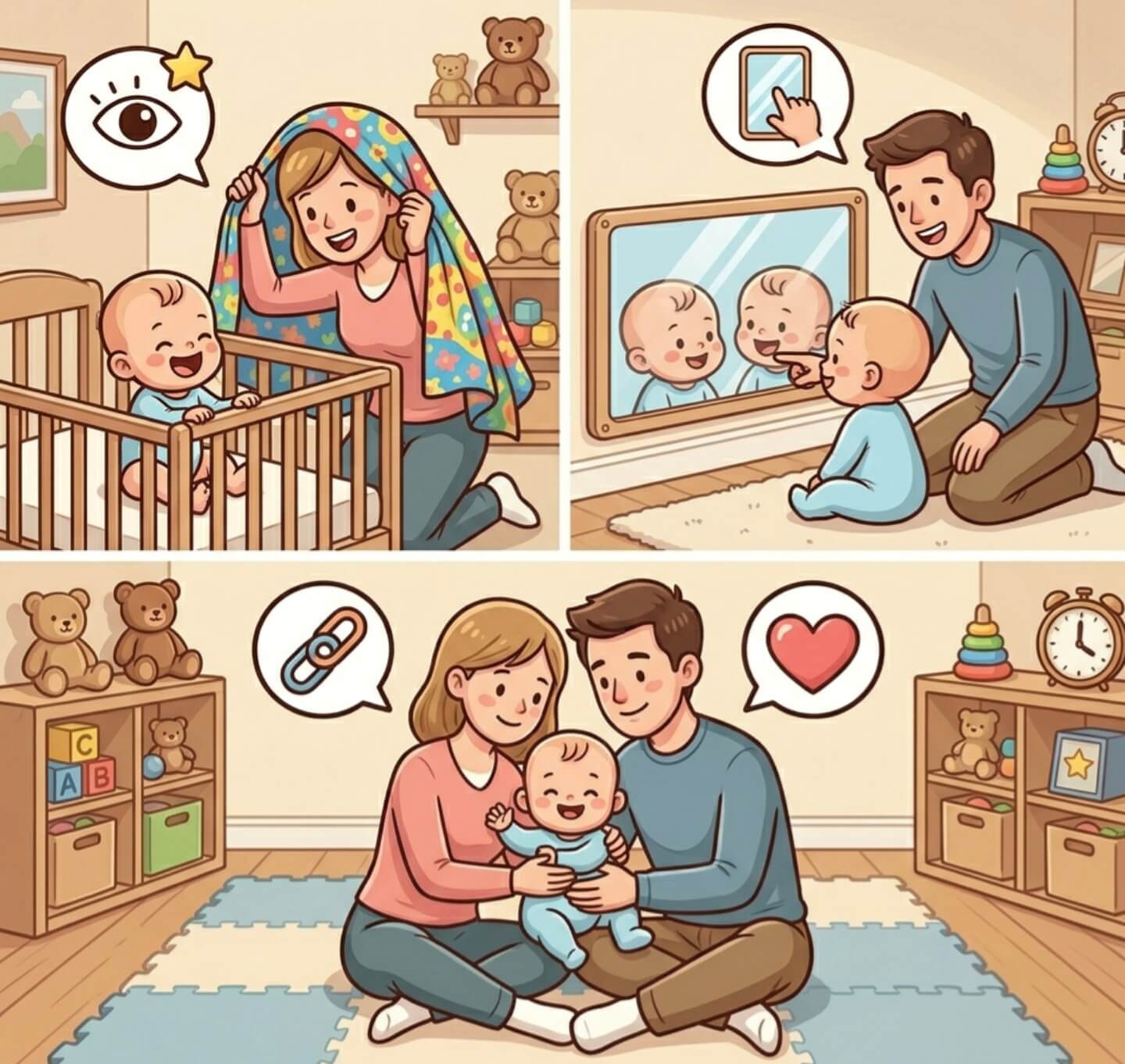 아기 까꿍 놀이와 거울 놀이, 애착 형성과 정서 발달에 좋은 놀이