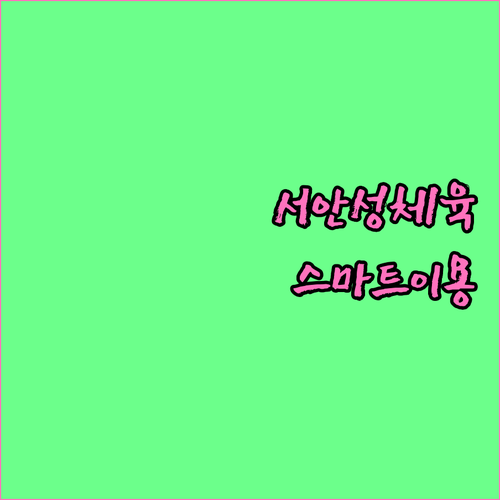 2025 서안성체육센터 스마트하게 이..