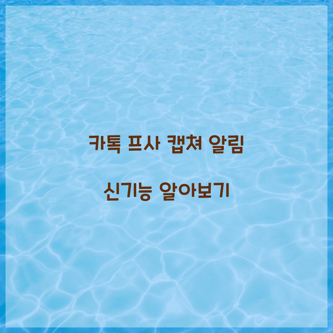 카톡 프사 캡쳐 알림