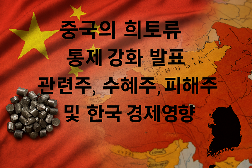 중국의 희토류 통제 강화 발표, 관련주, 수혜주, 피해주 및 한국 경제영향