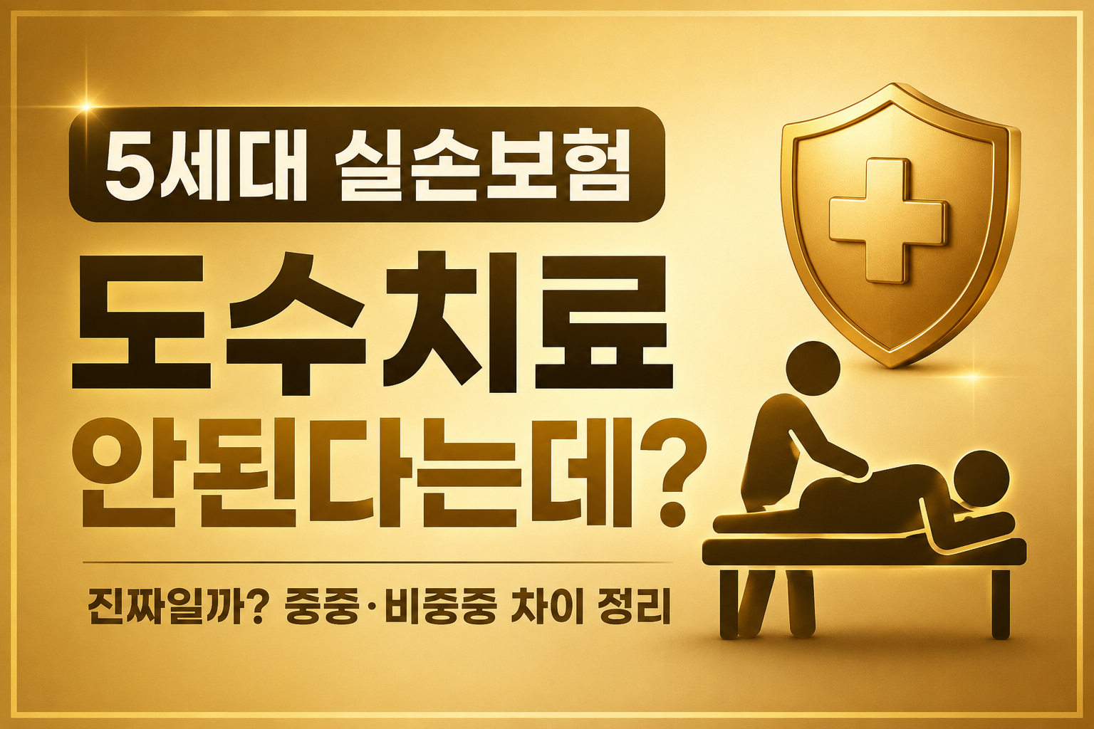 5세대 실손보험 도수치료 보장축소 중증 비중증 차이 real coverage guide 골드톤 썸네일 이미지