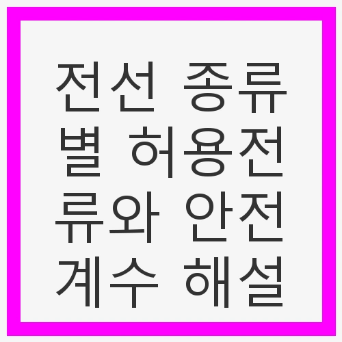 전선 종류별 허용전류와 안전계수