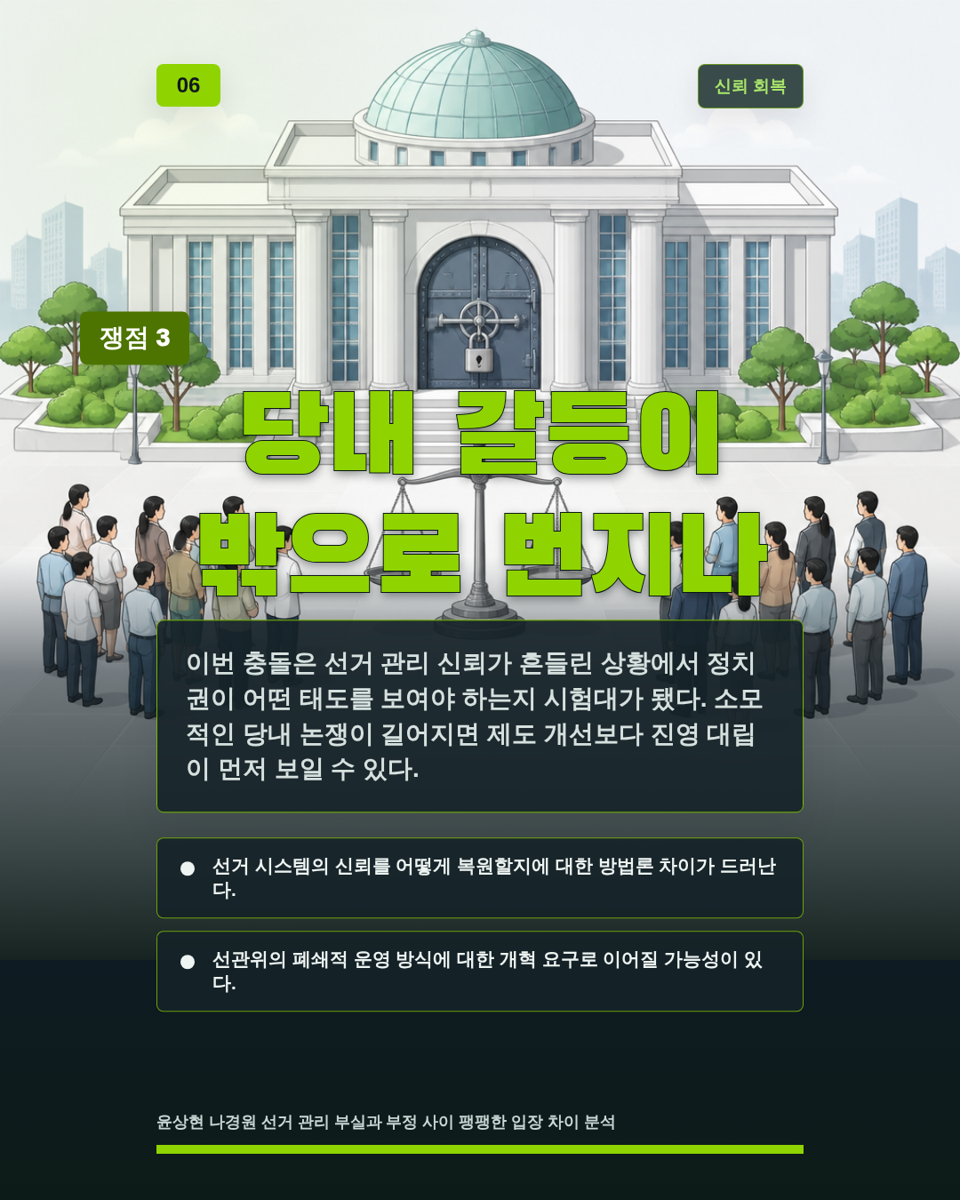 당내 갈등이 밖으로 번지나