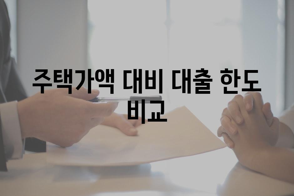 주택가액 대비 대출 한도 비교