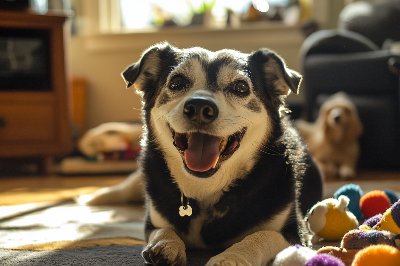 강아지와 장난감놀이