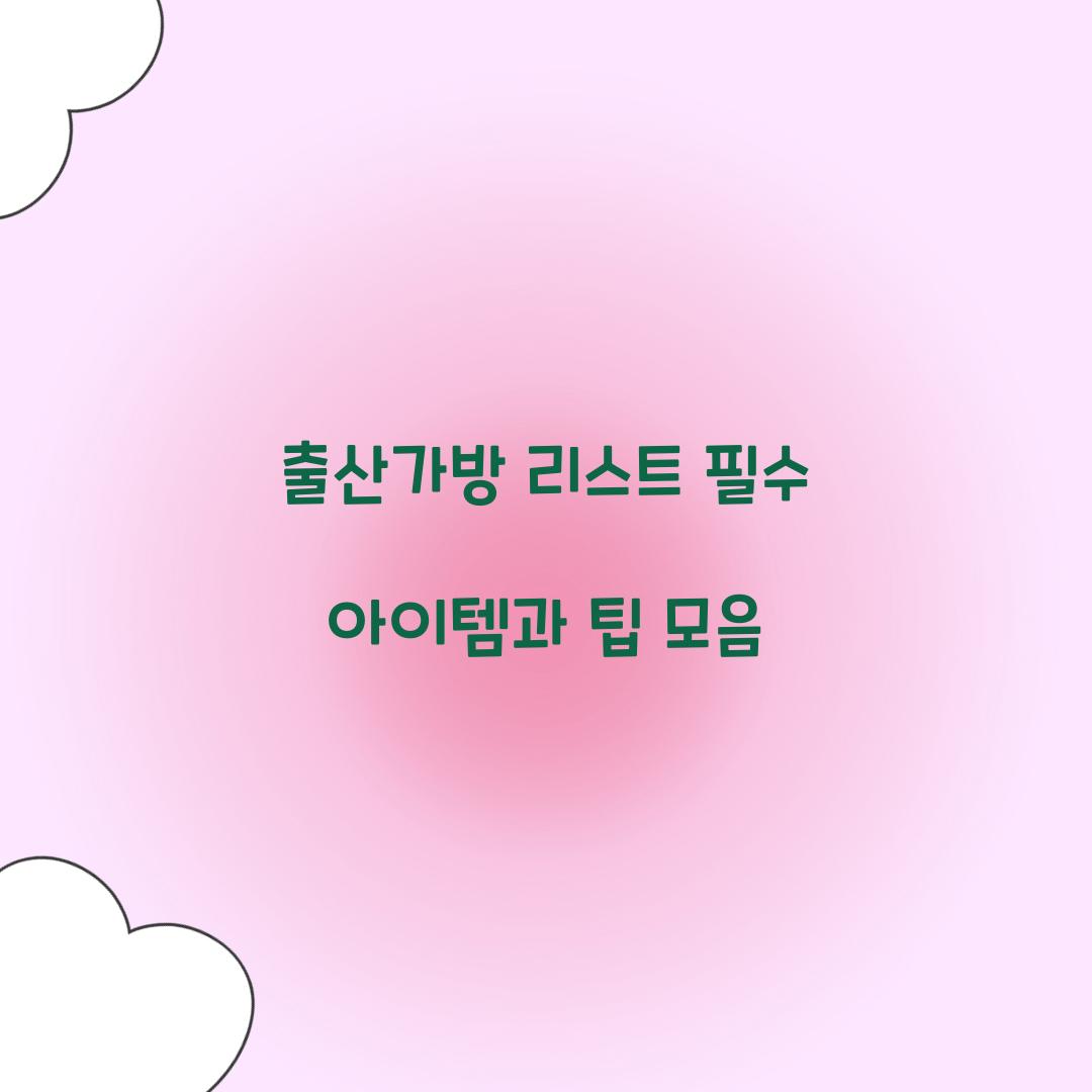 출산가방 리스트