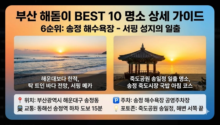 부산 해돋이 명소 2026 BEST 10 총정리