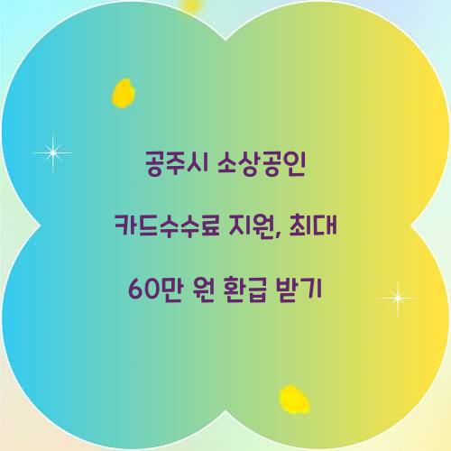 공주시 소상공인 카드수수료 지원