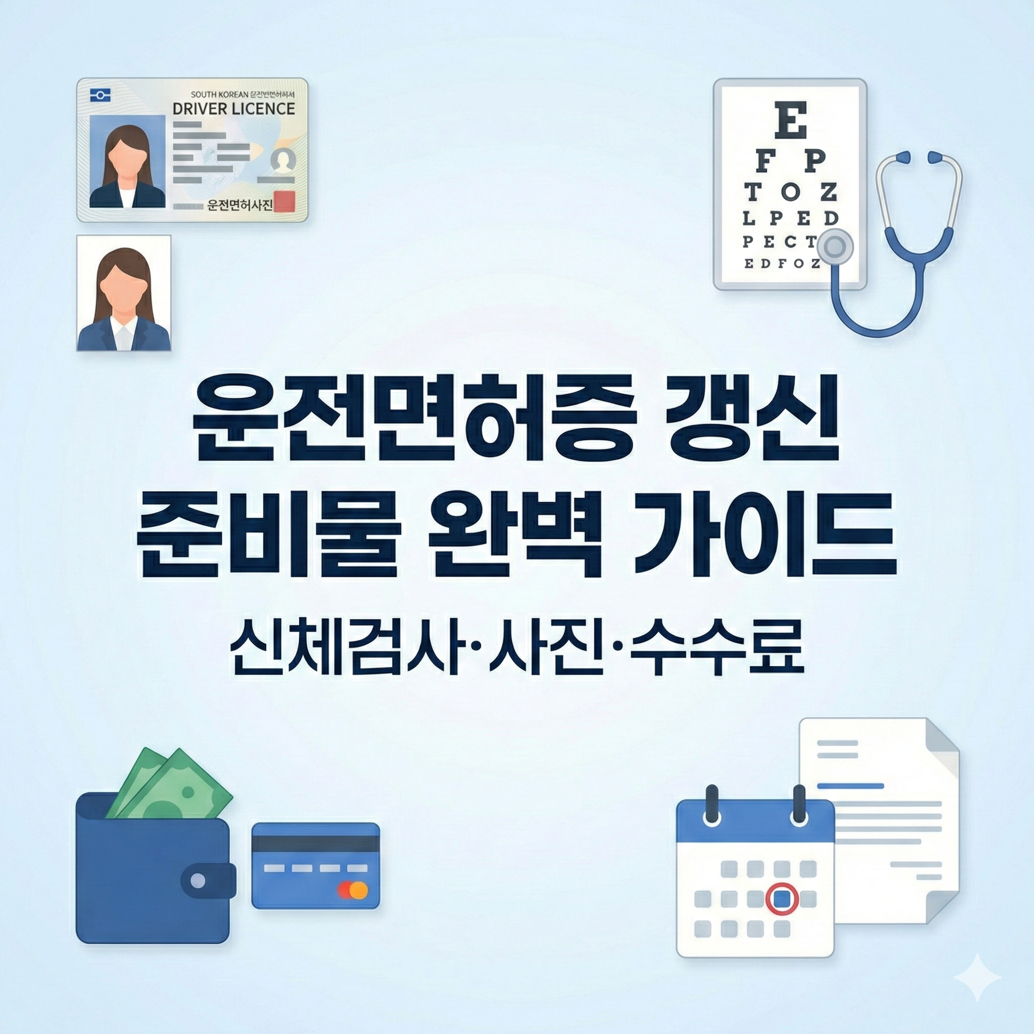 운전면허증 갱신 준비물 완벽 가이드 (신체검사&middot;사진&middot;수수료)