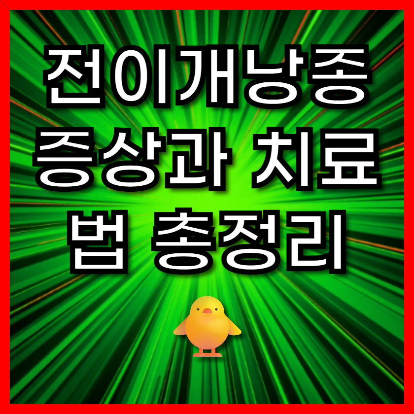 전이개낭종 증상과 치료법 총정리 🐥