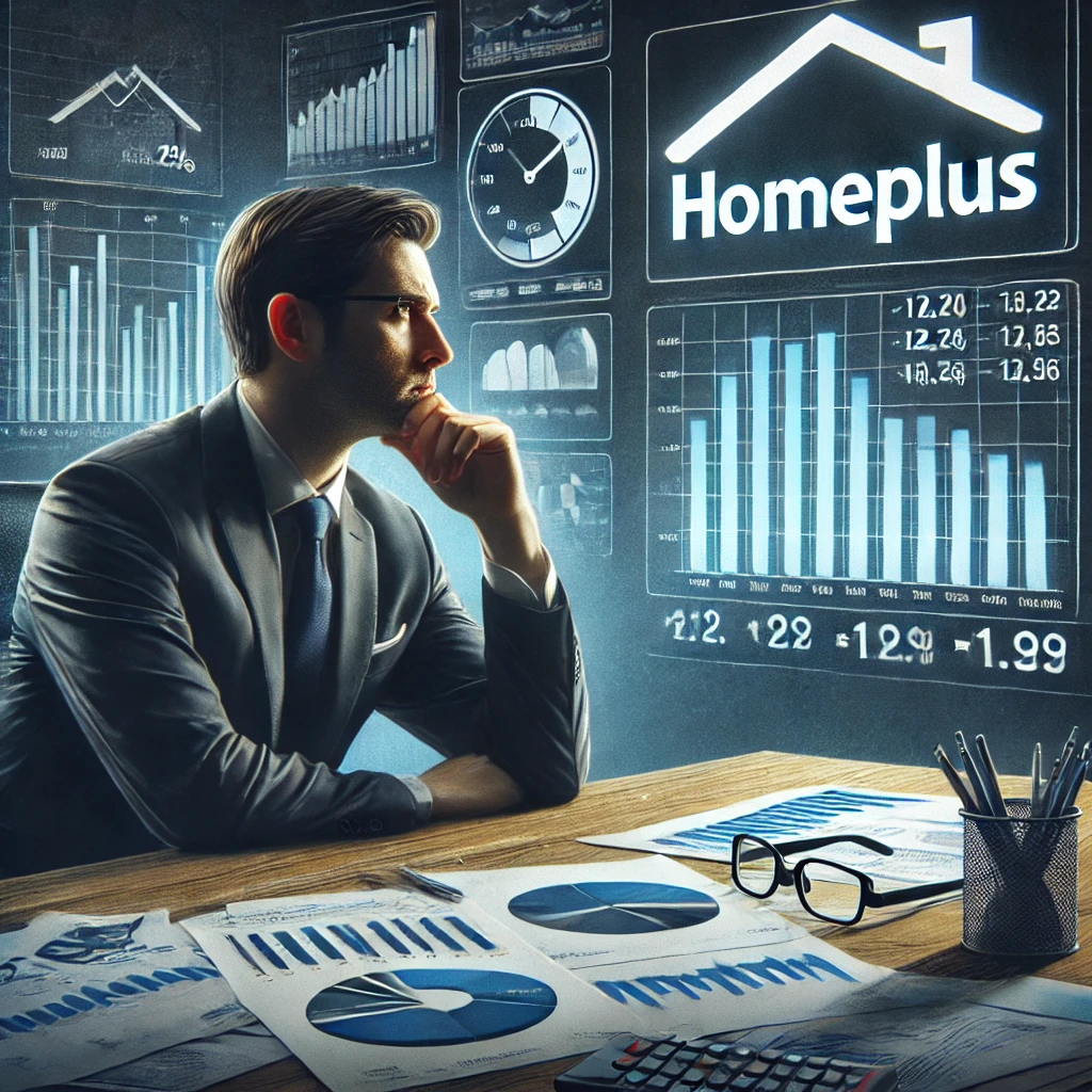 홈플러스 기업회생 신청에 따라 고민하고있는 투자자의 이미지_Image of investors agonizing over Homeplus corporate rehabilitation application
