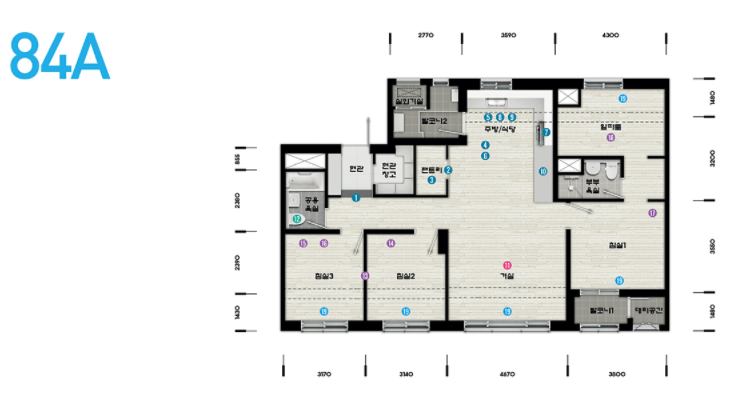 영종하늘도시 A10 LH안단테 - 84A 평면도