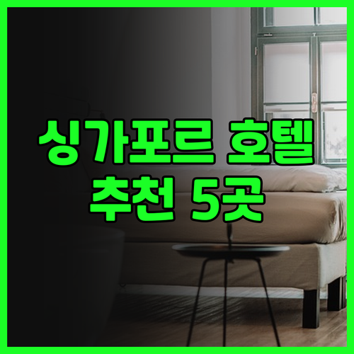 싱가포르 여행 호텔 고민 끝! 5곳의