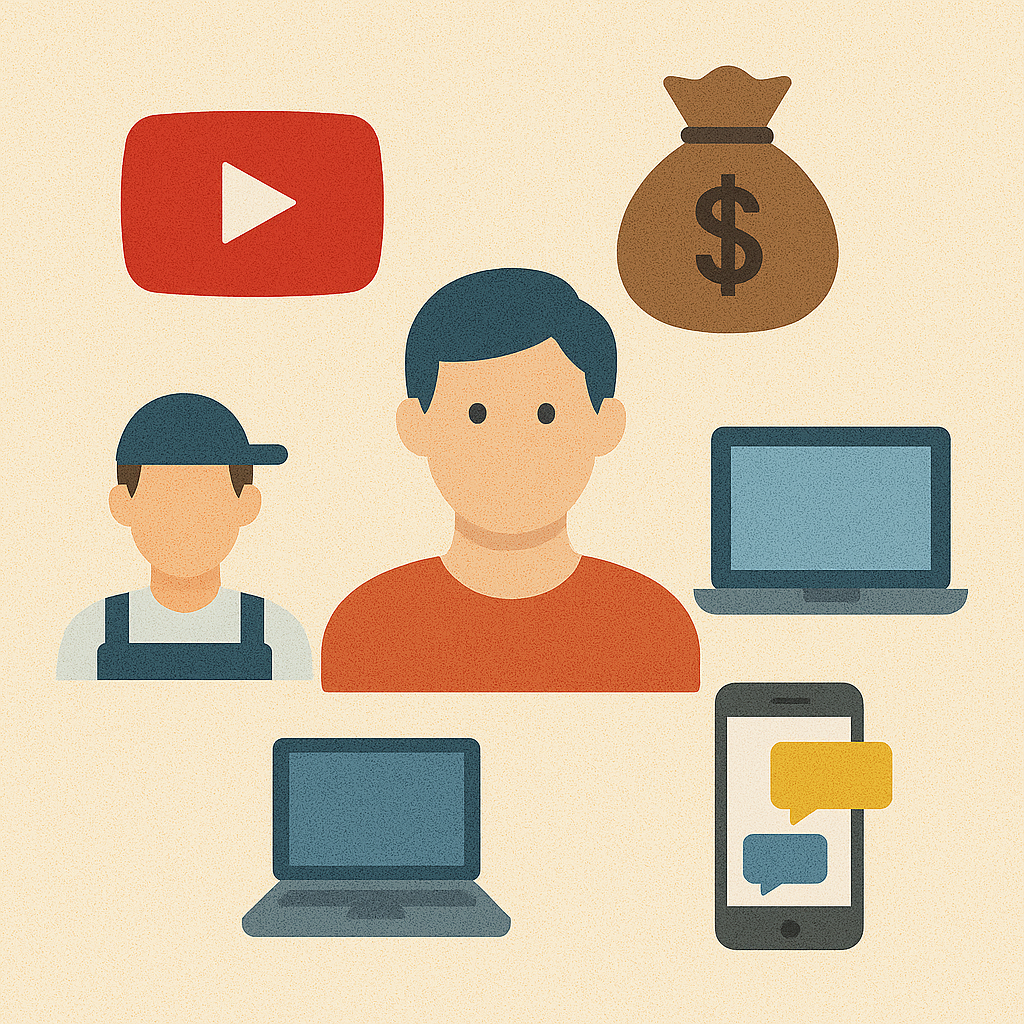 부업을 나타내는 인포그래픽 이미지